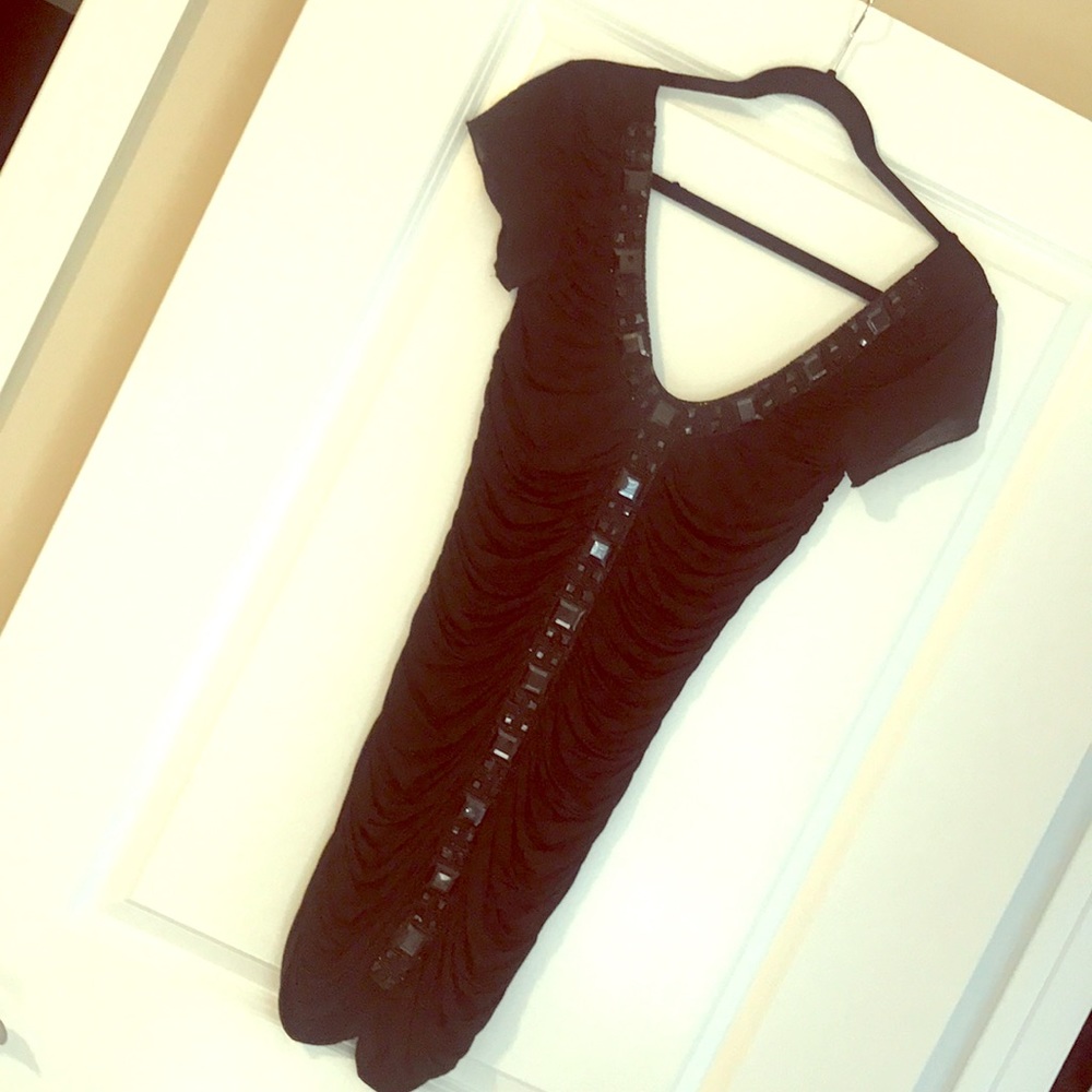 ruched evening/party dress with beading